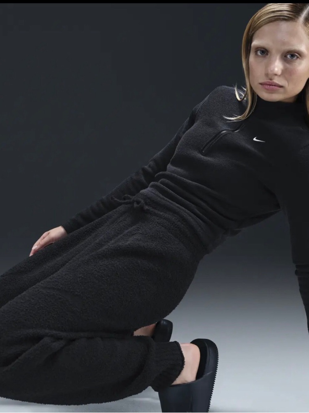Nike Sportswear Phoenix Women’s Cozy Bouclé Knit Oversized Pants Joggers Small - Picture 2 of 8